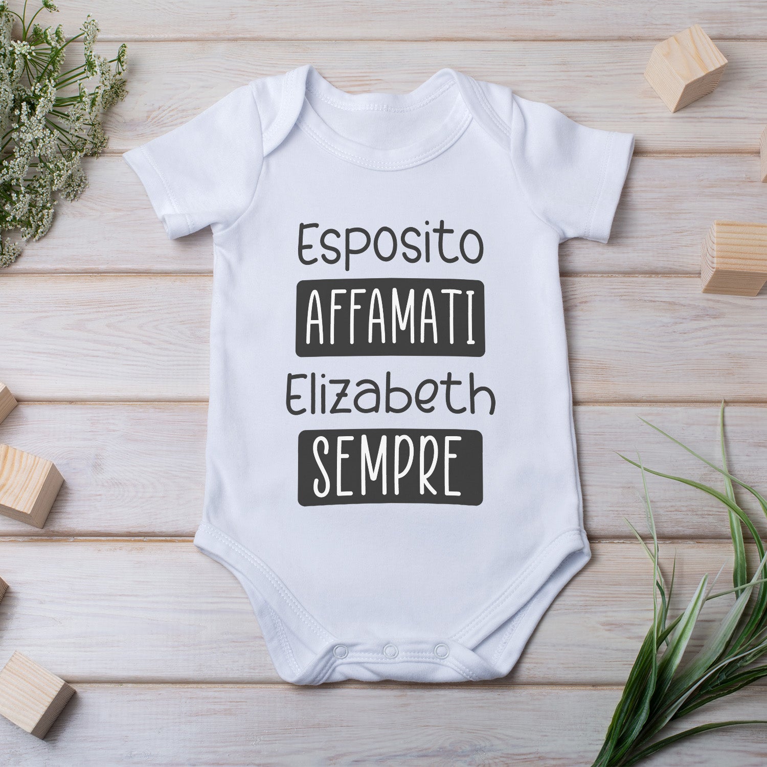 Body per Neonato Personalizzato con Cognome di Famiglia