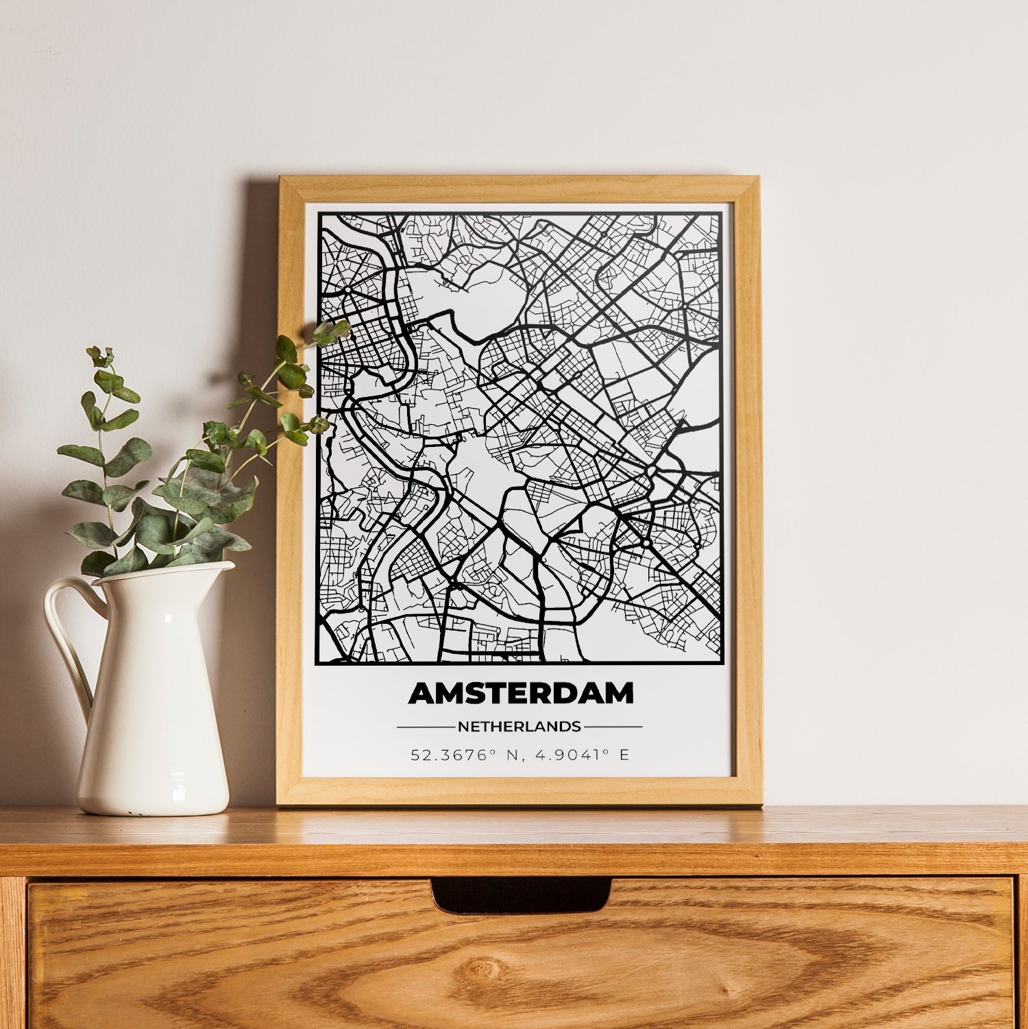 Poster Personalizzato con Mappa della Città e Coordinate