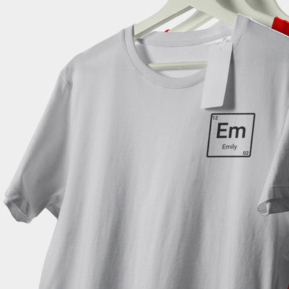 Maglietta Personalizzata in Stile Elemento Chimico con Nome