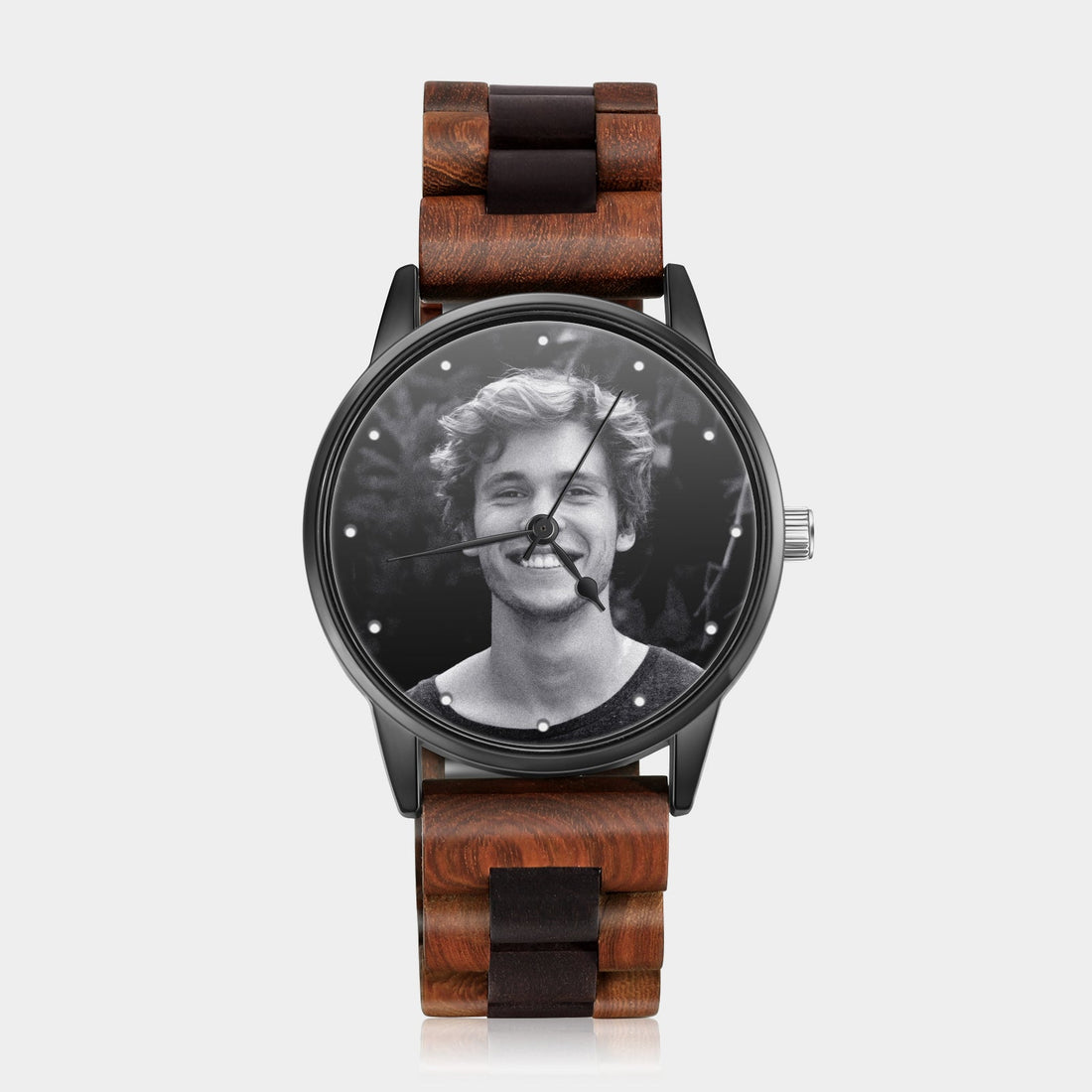 Orologio Personalizzato con Foto per Uomo con Cinturino in Legno