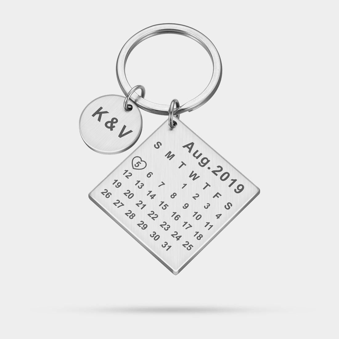 Portachiavi Personalizzato Calendario Data Incisa
