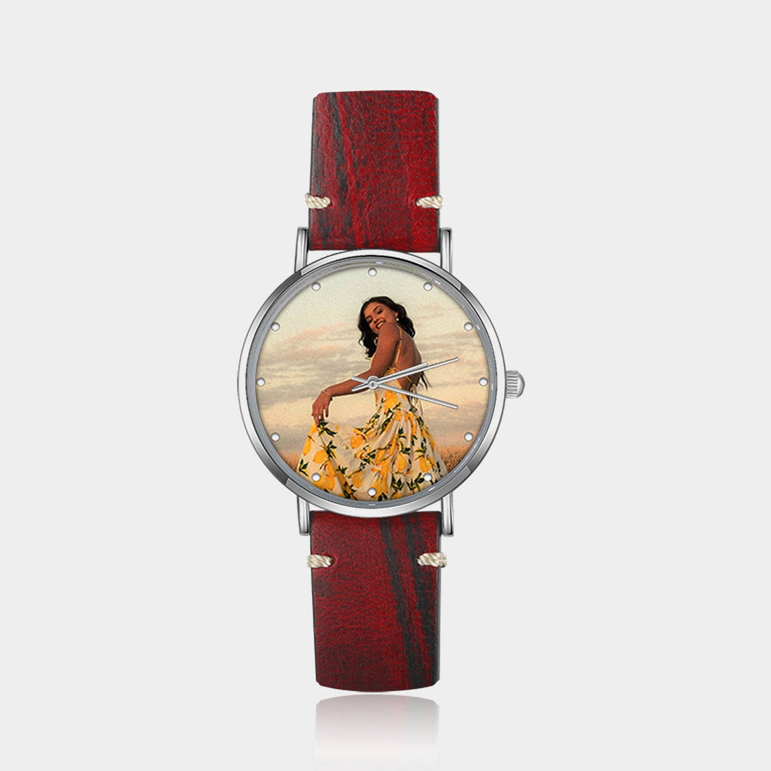 Orologio Personalizzato con Foto con Cinturino in Pelle per Donne