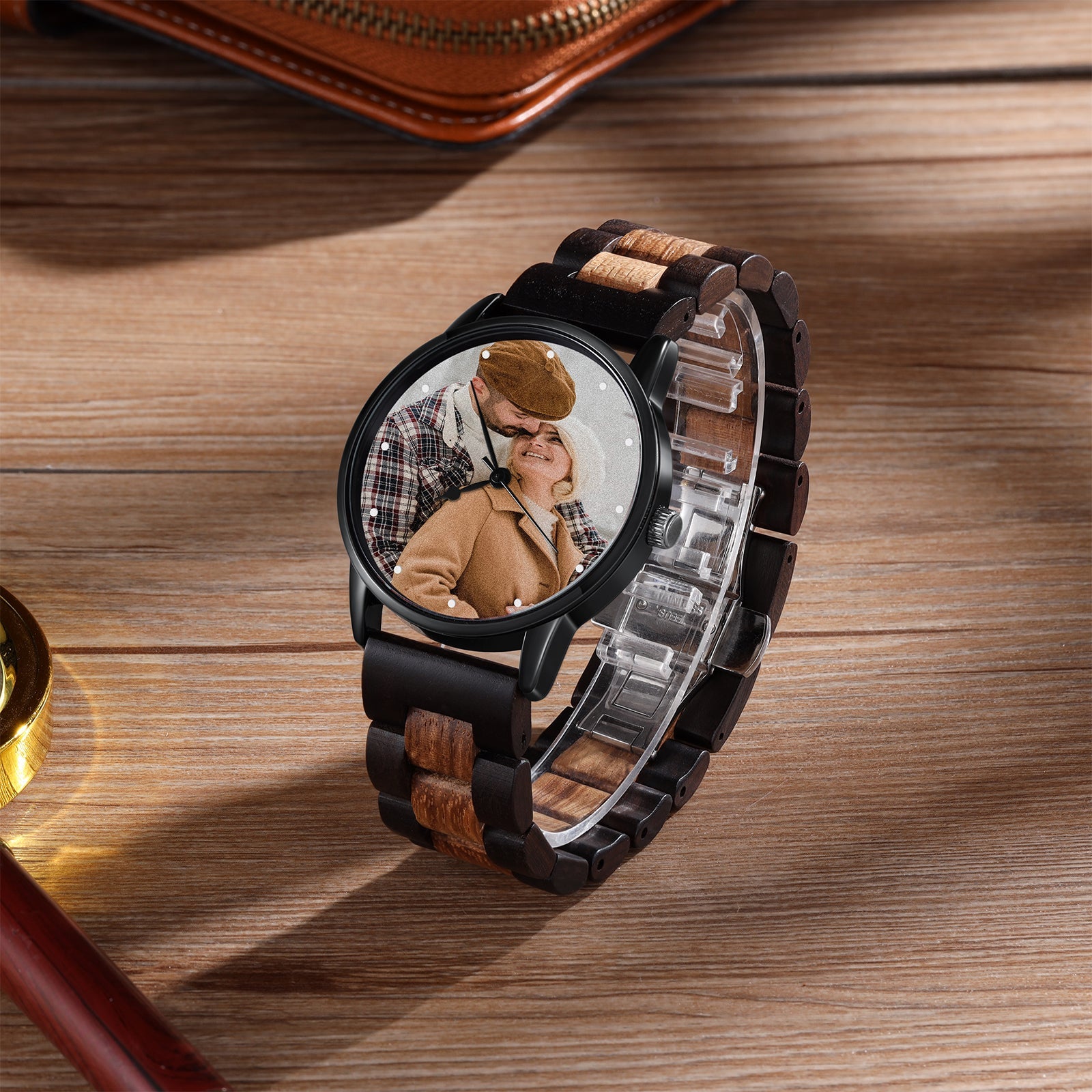 Orologio Personalizzato con Foto e Cinturino in Legno