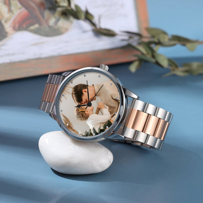 Orologio Personalizzato con Foto per Donna con Cinturino in Acciaio Inossidabile