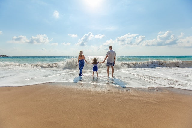 Famiglia in spiaggia