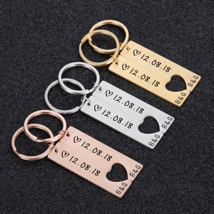 Portachiavi Personalizzata Coppie Metà Cuore