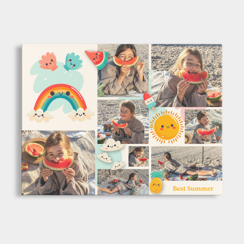 Stampa Tela Personalizzata Collage Foto Infantile