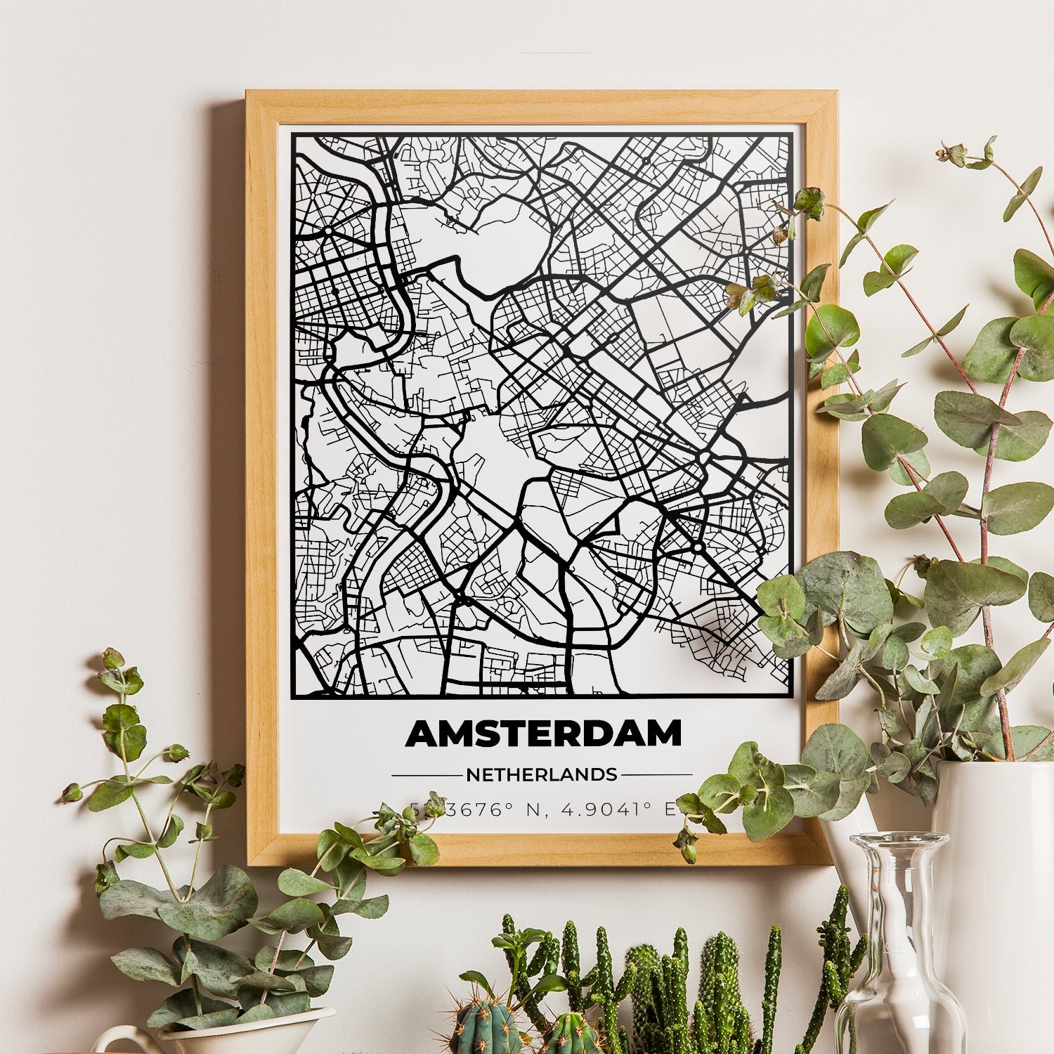 Poster Personalizzato con Mappa della Città e Coordinate