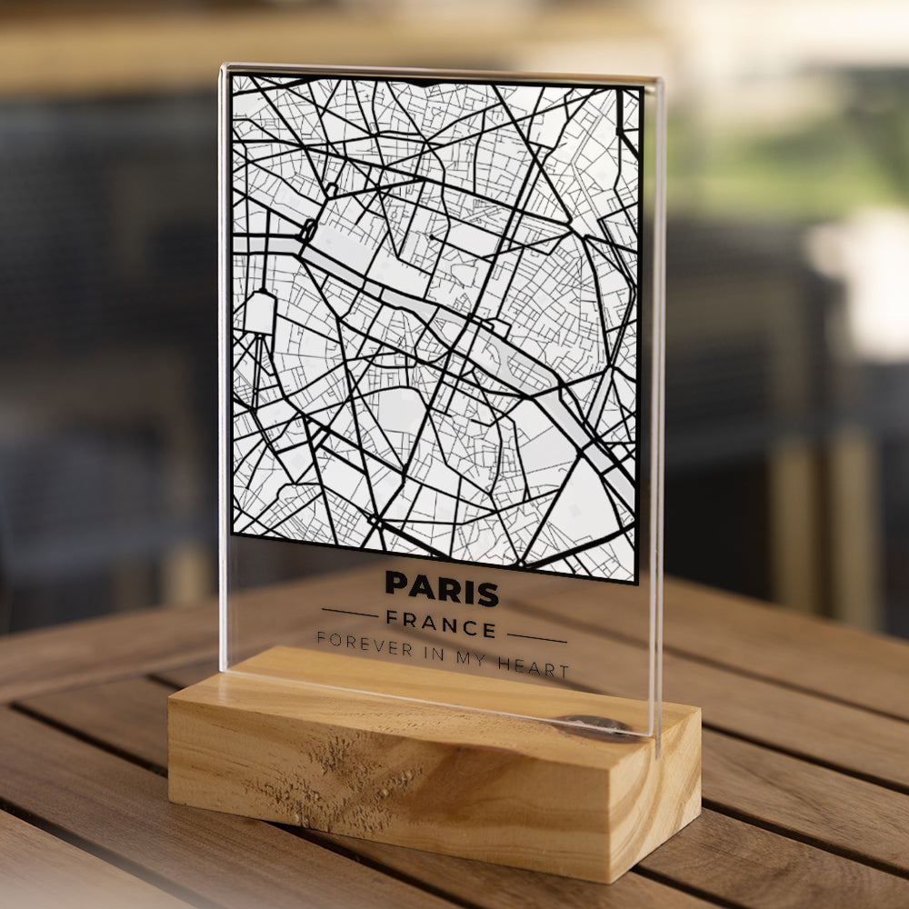Targa Mappa Città Personalizzata Trasparente