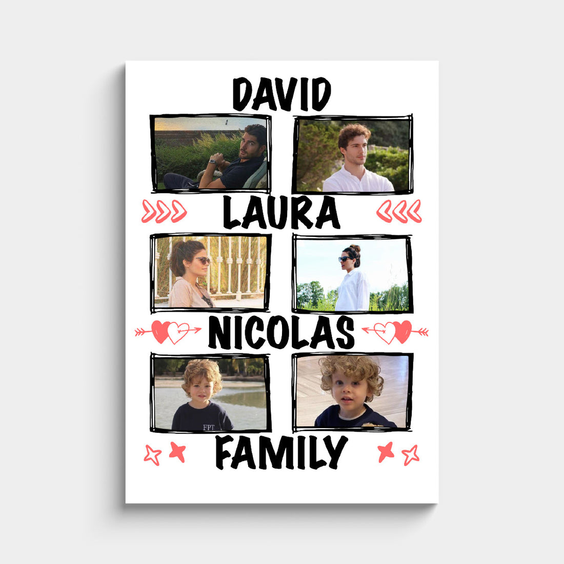 Poster Personalizzato per Famiglia con Griglia di Foto