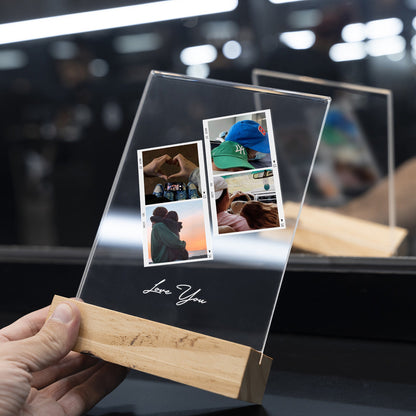 Targa Fotos Polaroid Trasparente Personalizzata con Messaggio