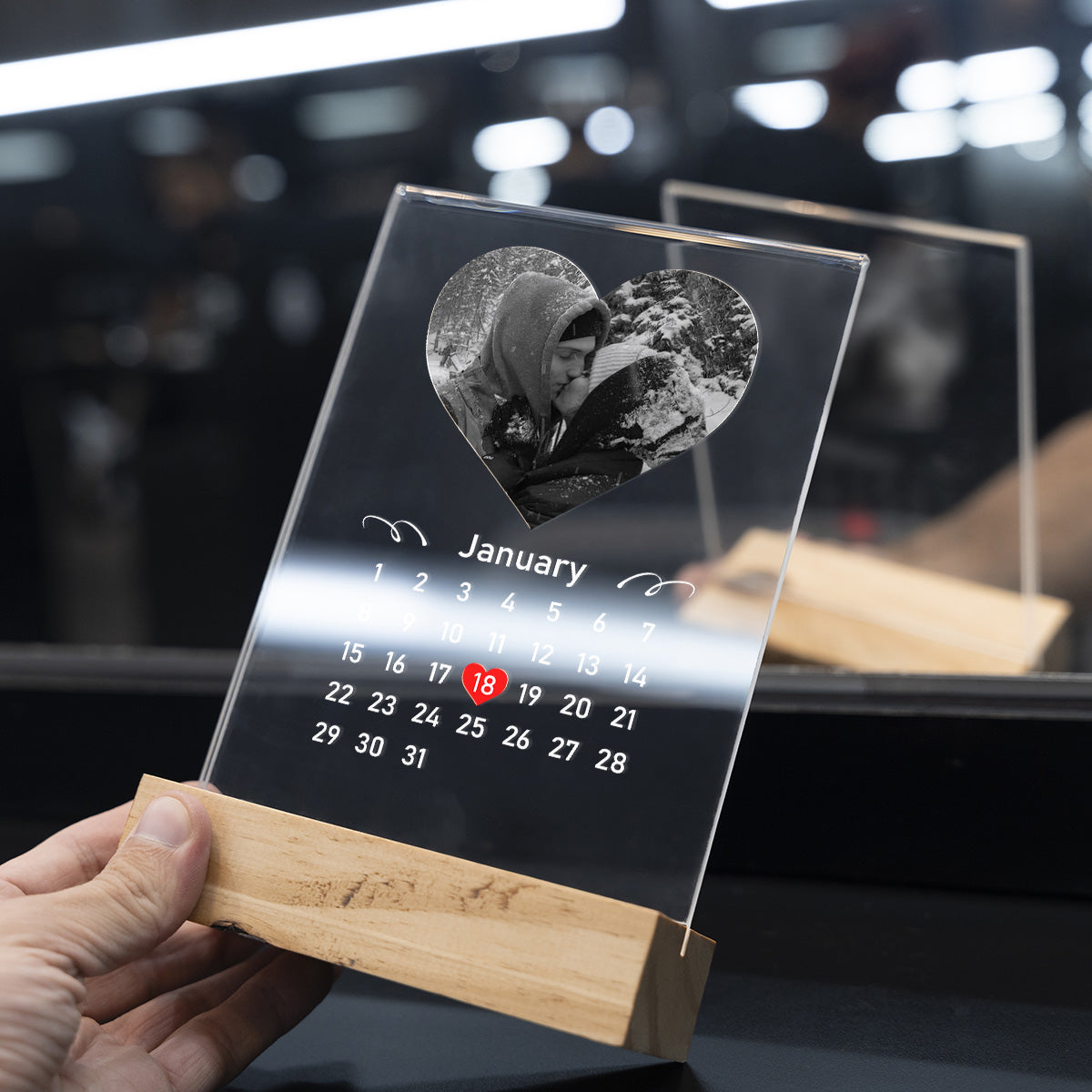 Targa Trasparente Personalizzata con Calendario e Foto