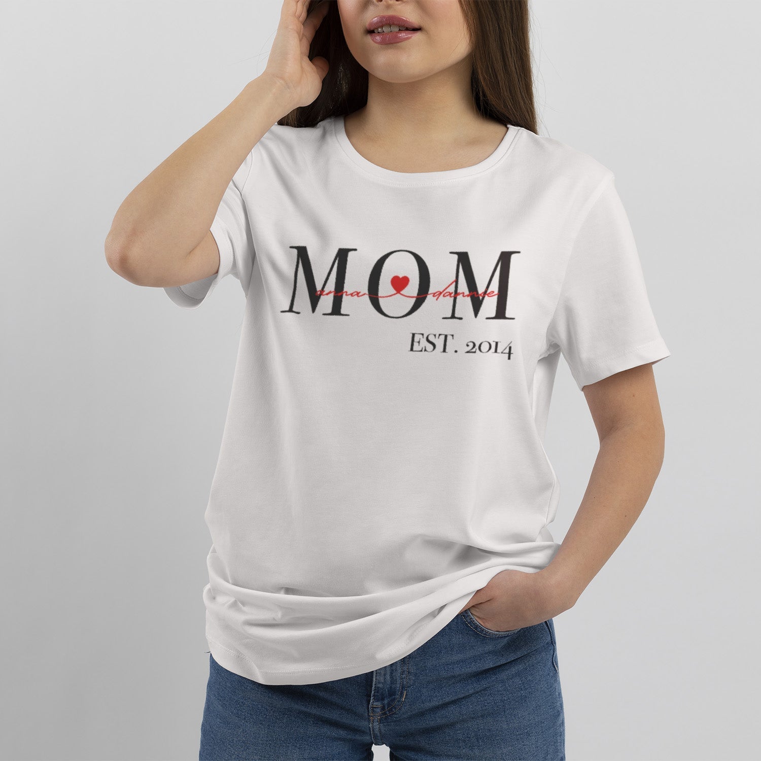 Maglietta Personalizzata Mamá Da Con Cuore