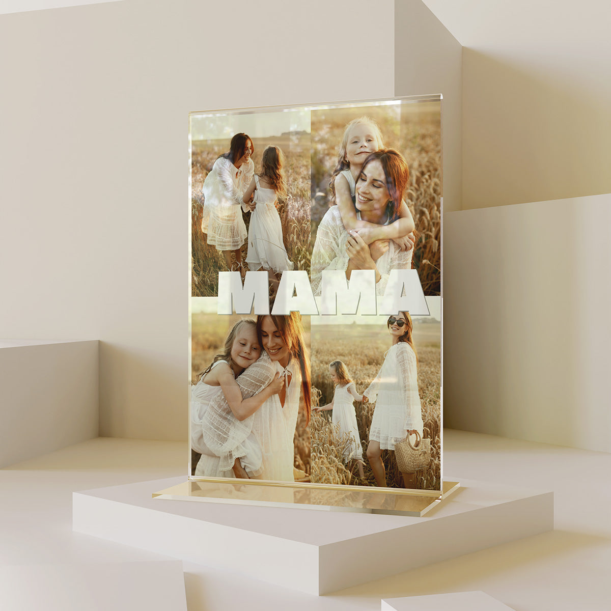 Targa Trasparente Personalizzata con Testo e Collage Foto